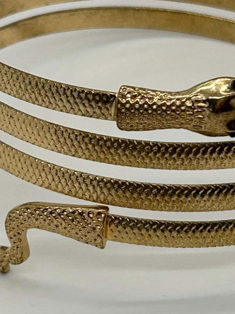 Gold-tone Snake Arm Cuff Spiral Wrap Bracelet Cleopatra Egyptian Medusa Costume - Picture 9 of 12